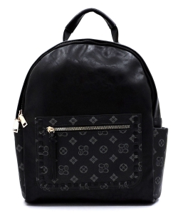 Monogrammed Whipstitch Pocket Backpack CD2739 BLACK
